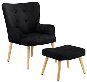 Fekete bársony fotel Coco - Støraa