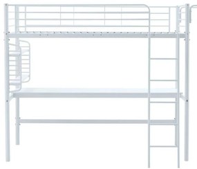 Joliet íróasztalos emeletes ágy 90 x 200 cm, fehér