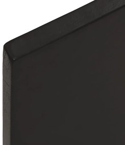 sötétbarna kezelt tömör tölgyfa fali polc 40x20x2 cm