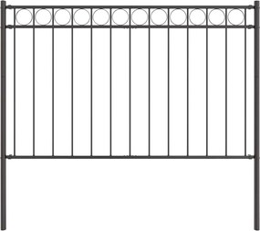 vidaXL Kerítéselem Szürke 170 x 150 cm Acél