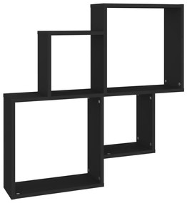 fekete szerelt fa szögletes fali polc 80 x 15 x 78,5 cm