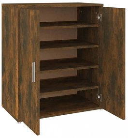 füstös tölgy színű szerelt fa cipősszekrény 60 x 35 x 70