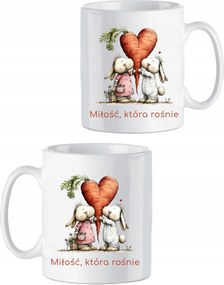 330 ml-es bögrék pároknak Valentin napi ajándék Két nyuszi Szerelem, ami növekszik