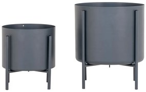Pavia Virágcserepek, acél, szürke, 2 db