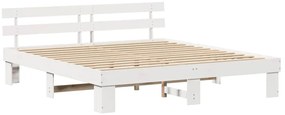 Ágykeret fejtámlával Fehér 180 x 200 cm