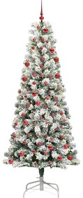 Műanyag Hajtogatós Karácsonyfa 300 LED-del Zöld és fehér 210 cm