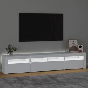 fehér TV-szekrény LED-lámpákkal 210x35x40 cm
