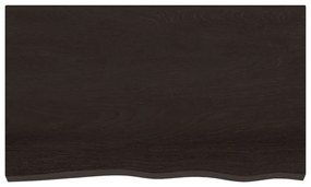 sötétbarna kezelt tömör tölgyfa asztallap 100x60x(2-6) cm