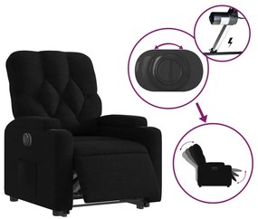 vidaXL elektromos felállást segítő fekete szövet dönthető fotel