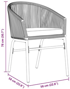 5 Részes Kerti Étkező Szett - Barna Poly Rattan