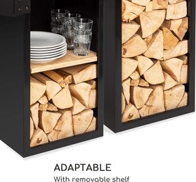 Blumfeldt Savage 2.0 Tall, tűzrakóhely grillel, bambusz oldalsó asztalok, védőburkolat