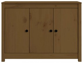 mézbarna tömör fenyőfa tálalószekrény 100 x 35 x 74 cm