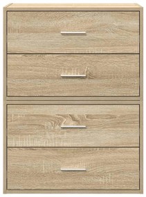 2 db sonoma tölgy szerelt fa szekrény 2 fiókkal 60 x 31 x 40 cm
