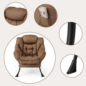 Relax fotel lábtartóval, barna