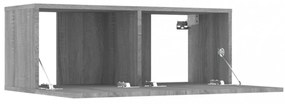 2 db szürke sonoma színű szerelt fa TV-szekrény 80 x 30 x 30 cm