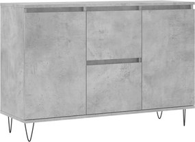 vidaXL betonszürke szerelt fa tálalószekrény 101,5 x 35 x 70 cm