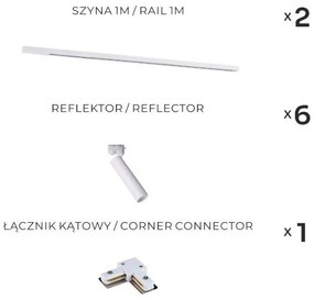 Zuma Line 3578 - LULU sínrendszeres spotlámpa 6xGU10/35W/230V, fehér