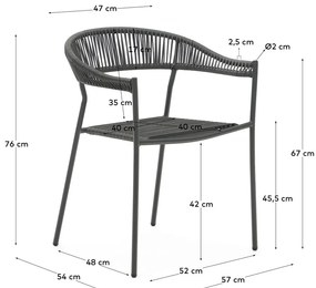 Szürke műrattan étkezőszék szett 4 db-os Futadera – Kave Home