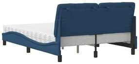 ágy matraccal Kék 140x190 cm szövet