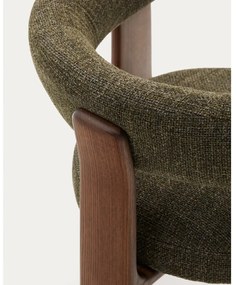 Khaki-barna kőrisfa karfás étkezőfotel Granite – Kave Home