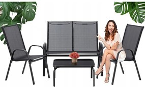 Kerti bútor szett - fekete