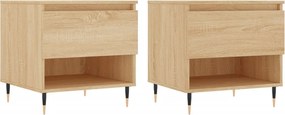 vidaXL 2 db sonoma tölgy szerelt fa dohányzóasztal 50x46x50 cm