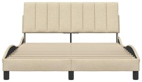 krémszínű szövet ágykeret matrac nélkül Hanko 140 x 190 cm