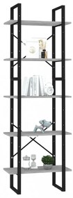5 szintes betonszürke szerelt fa könyvszekrény 60 x 30 x 175 cm