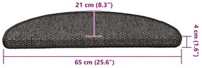 15 db szizál hatású ezüstszínű öntapadó lépcsőszőnyeg 65x21x4cm