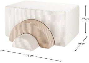Krémszínű kordbársony habszivacs játszótér 3 db-os magasság 37 cm 75x49 cm Rainbow Montessori – Wigiwama