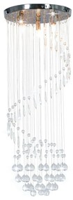 vidaXL ezüstszínű spirálos mennyezeti lámpa kristálygyöngyökkel G9
