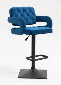 HR8403KW Tengerkék modern velúr szék fekete lábbal