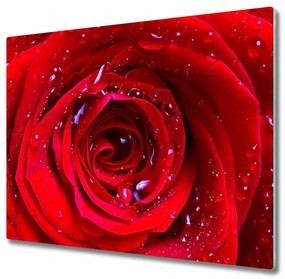 Üveg vágódeszka Rózsa Virág 60x52 cm