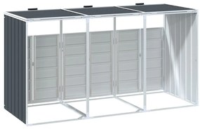 antracit acél kerekes tároló 3 szemeteskukához 216 x 81 x 115cm