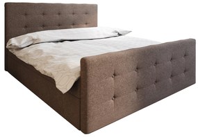 Franciaágy  Boxspring 140 cm Milagros 1 (sötétbarna) (matraccal és tárolóhellyel). 1046738