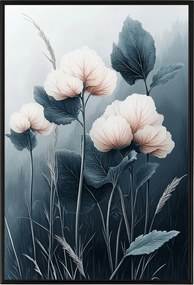 Poszter Keret Alumínium Természet Rét Virágok Növényzet Ombre 40x60