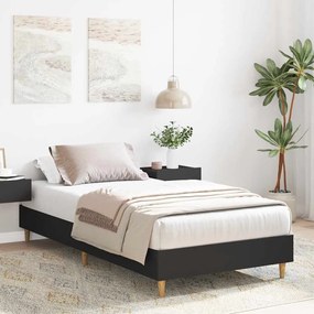 fekete szerelt fa ágykeret matrac nélkül 75 x 190 cm