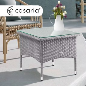 Casaria® Rattan asztal 50x50x45 cm - szürke