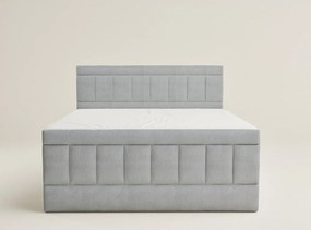 Szürke ágyneműtartós boxspring ágy 200x200 cm Caya – Maison de Rêve