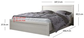 Franciaágy 140 cm Japon (fehér) (ágyráccsal)  (tárolóhellyel). 1116897
