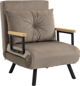 HOMCOM Ággyá alakítható kanapé, hajtogatható ágy funkcióval, fekvőkanapé háttámlával, párnázott kanapé állítható háttámlával, bársonyos megjelenés, 63