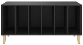 fekete szerelt fa hanglemezszekrény 100 x 38x 48 cm