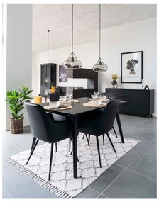 Fekete kárpitozott karfás étkezőfotel szett 2 db-os Harbo – House Nordic