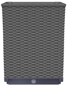 4 db fekete polipropilén növénytartó 30 x 30 x 37 cm