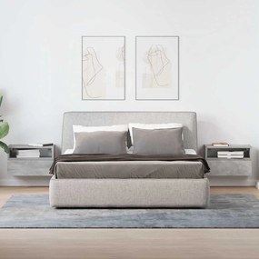 2 db betonszürke falra szerelhető éjjeliszekrény 45x26x28,5 cm