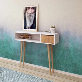 KIOGI konzolasztal 94x100 cm fehér/bézs