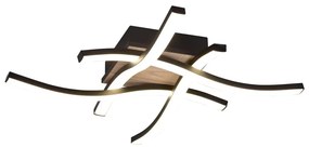 Fekete-barna LED mennyezeti lámpa 46x46 cm Route – Trio