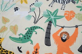 Gyerek mikroszálas ágynemű JUNGLE FRIENDS színes Ágyneműhuzat mérete: 70 x 90 cm | 140 x 200 cm