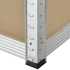 Juskys Sarokpolc - 160x75x40-75 cm - ezüst színű