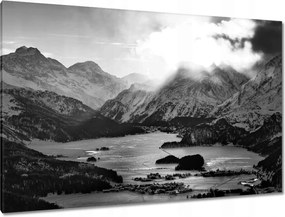 Festmények 120x80 Falu Sils Maria kilátás